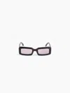 Nina Ricci Lunettes De Soleil Waves Rectangular Noir Brillant Tu In Purple