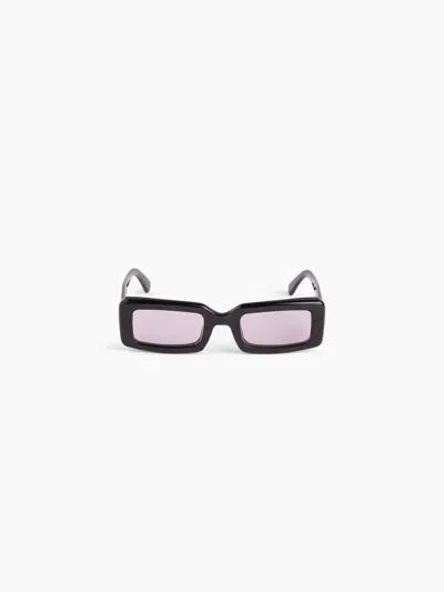 Nina Ricci Lunettes De Soleil Waves Rectangular Noir Brillant Tu In Purple