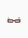 Nina Ricci Lunettes De Soleil Waves Rectangular Havane Brillant Tu In Brown
