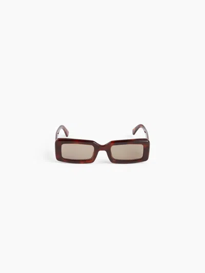 Nina Ricci Lunettes De Soleil Waves Rectangular Havane Brillant Tu In Brown
