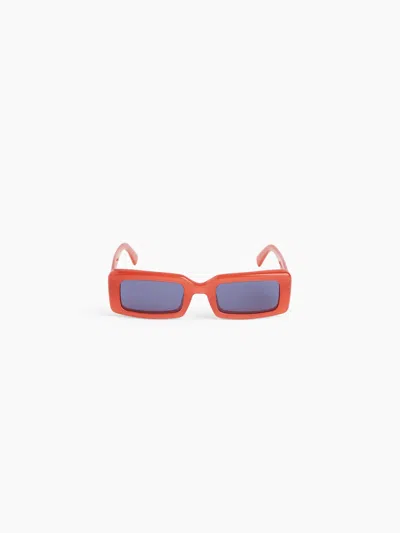 Nina Ricci Lunettes De Soleil Waves Rectangular Rouge Brillant Tu In Orange