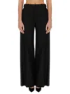 Nina Ricci Straight Wool Blend Trousers With High Waist