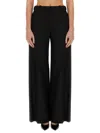Nina Ricci Straight Wool Blend Trousers With High Waist In Black