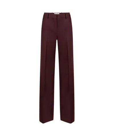 Nina Ricci Wide-leg High-waist Wool Pants In Brown