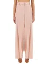 Nina Ricci Pleated Wide-leg Pants In Pink