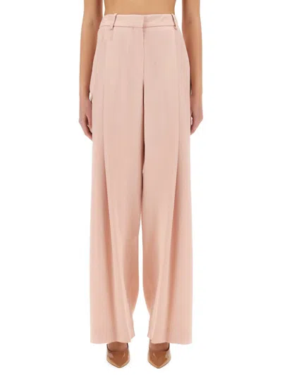 Nina Ricci Pleated Wide-leg Pants In Pink