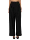 Nina Ricci High Rise Flared Cady Pants In Black