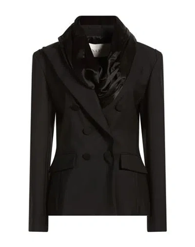 Nina Ricci Woman Blazer Black Size 8 Virgin Wool, Viscose, Silk, Elastane