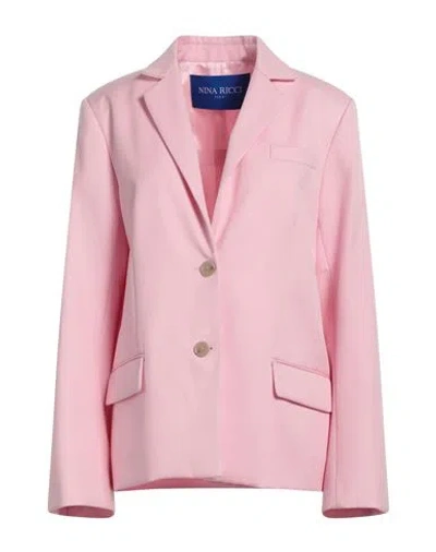 Nina Ricci Single-breasted Wool Blazer In Pink