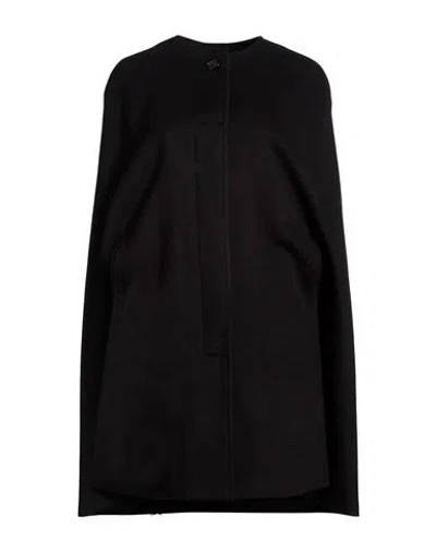 Nina Ricci Woman Cape Black Size 16 Virgin Wool, Cashmere