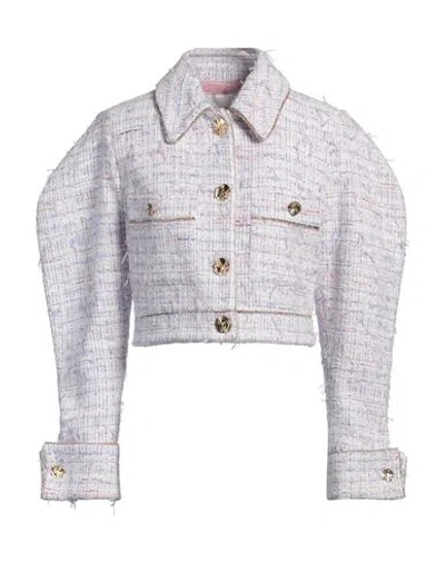 Nina Ricci Woman Jacket Lilac Size 8 Cotton, Polyamide, Acrylic, Polyester, Viscose In Purple