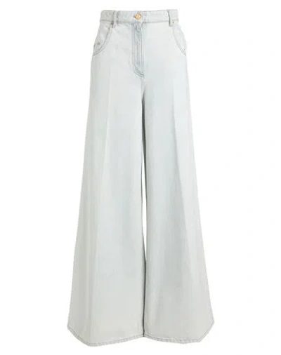 Nina Ricci Woman Jeans Blue Size 10 Cotton In White