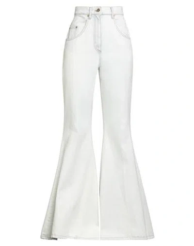 Nina Ricci Woman Jeans Blue Size 6 Cotton In White