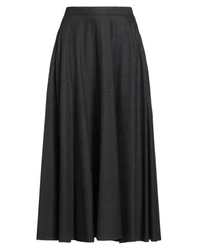 Nina Ricci Woman Maxi Skirt Charcoal Size 8 Wool, Elastane In Black