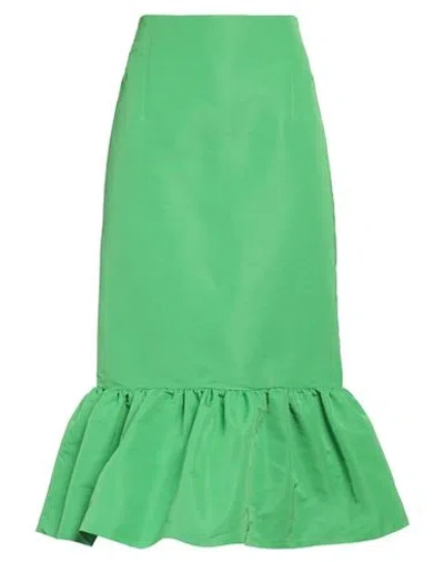 Nina Ricci Woman Midi Skirt Green Size 10 Polyester