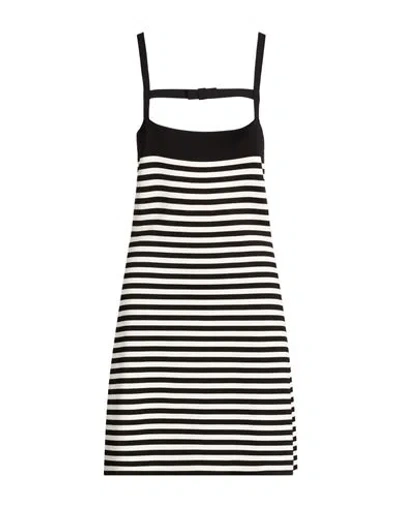 Nina Ricci Woman Mini Dress Black Size L Viscose, Polyamide, Elastane In Multi