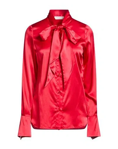 Nina Ricci Woman Shirt Red Size 6 Viscose, Silk, Elastane