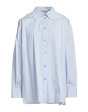 Nina Ricci Woman Shirt Sky Blue Size 12 Cotton In Blue