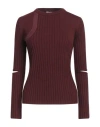 Nina Ricci Woman Sweater Chocolate Brown Size L Wool, Polyester, Lambskin In Brown