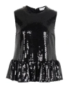 Nina Ricci Woman Top Black Size 8 Polyester, Polyamide, Elastane, Metallic Polyester, Silk In Black