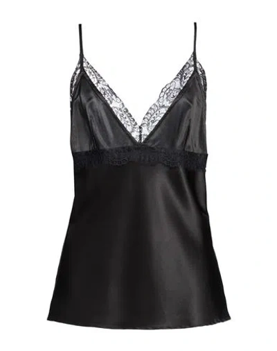 Nina Ricci Lace-trimmed Silk-blend Satin Camisole In Black