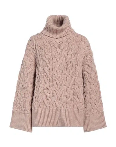 Nina Ricci Woman Turtleneck Beige Size M Wool In Pink