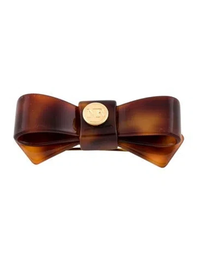 Pre-owned Nina Ricci Women's Acetate Hair Clip In Brown