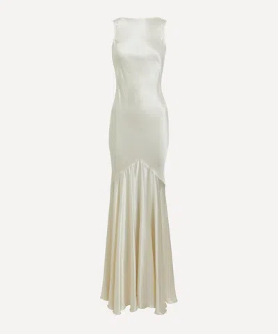 Nina Ricci Women's Stretch Satin Mermaid Halter Dress In White