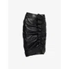 Nina Ricci Womens Ruched-front Asymmetric Mini Leather Skirt Noir In Noir