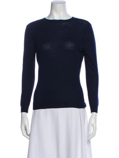 Pre-owned Nina Ricci Wool Bateau Neckline Sweater In Blue