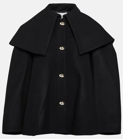 Nina Ricci Wool-blend Coat In Black