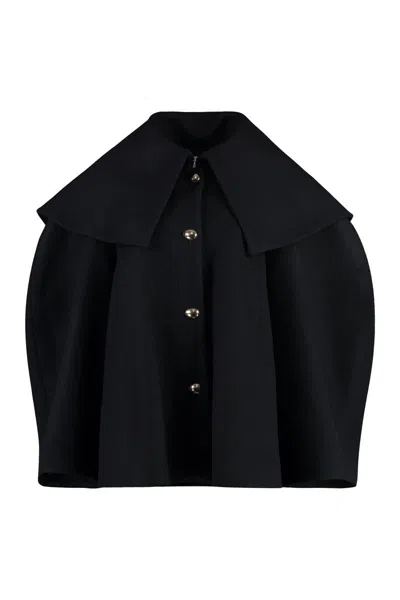 Nina Ricci Single-breasted Wool Coat In Black