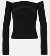Nina Ricci Top With "bardot" Neckline In Black