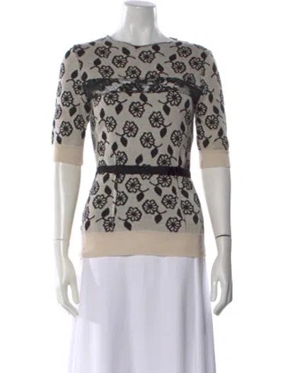 Pre-owned Nina Ricci Wool Floral Print Sweater In Gray