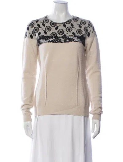 Pre-owned Nina Ricci Wool Floral Print Sweater In Neutrals