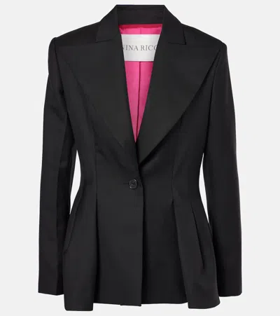 Nina Ricci Wool Gabardine Blazer In Black