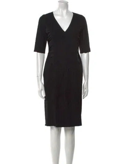 Pre-owned Nina Ricci Wool Knee-length Dress In Black