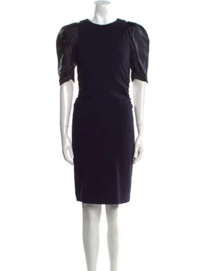 Pre-owned Nina Ricci Wool Knee-length Dress In Blue