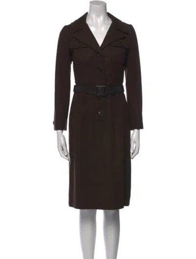 Pre-owned Nina Ricci Wool Knee-length Dress In Brown