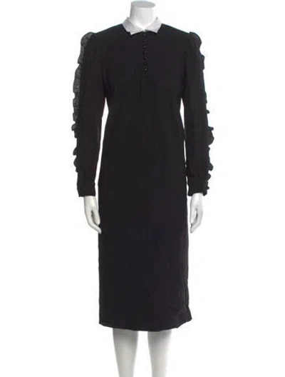 Pre-owned Nina Ricci Wool Long Dress In Black