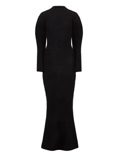 Nina Ricci Wool Maxi Dress In Black