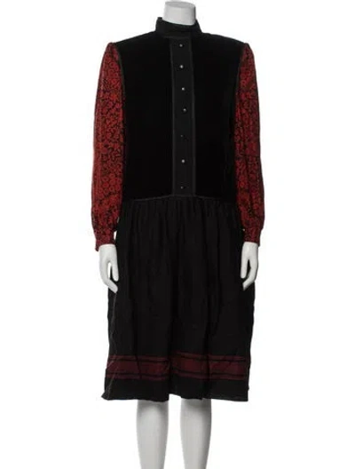 Pre-owned Nina Ricci Wool Midi Length Dress In Black