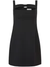 Nina Ricci Square Neckline Cutout Bow Wool Mini Dress In Black