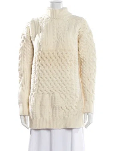 Pre-owned Nina Ricci Wool Mock Neck Sweater W/ Tags In Yellow