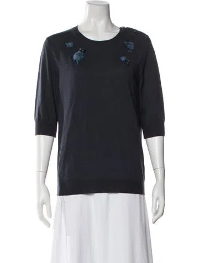 Pre-owned Nina Ricci Wool Scoop Neck Sweater In Gray