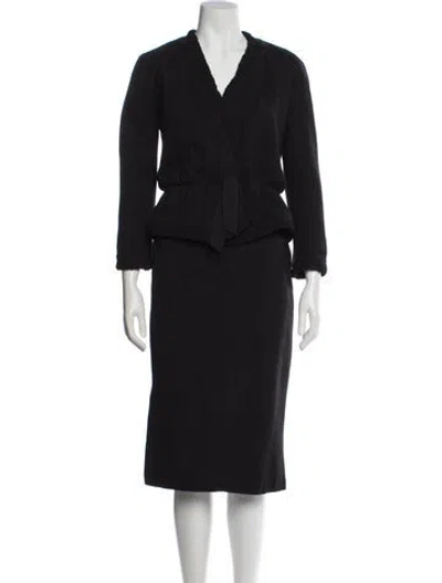 Pre-owned Nina Ricci Wool Skirt Set In Black