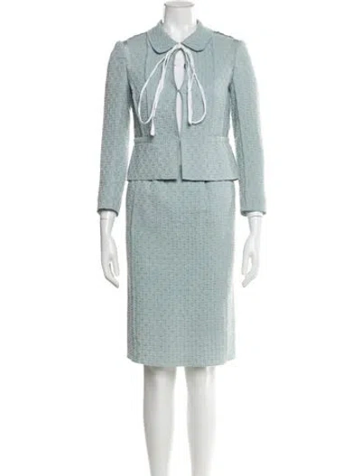 Pre-owned Nina Ricci Wool Skirt Set In Blue