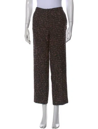 Pre-owned Nina Ricci Wool Straight Leg Pants In Brown