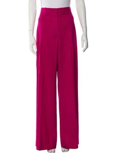 Pre-owned Nina Ricci Wool Straight Leg Pants In Red