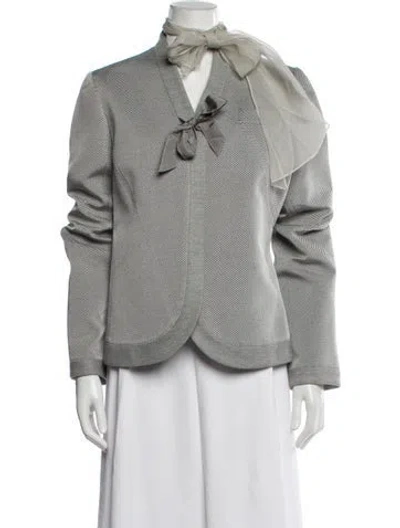 Pre-owned Nina Ricci Wool Striped Jacket W/ Tags In Gray